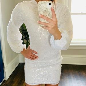 White Sequin Dress